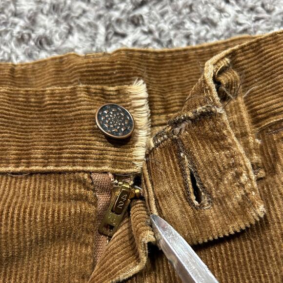 Vintage 60s Corduroy Pants 26x29 Size 9 Sears Western Boho Hippie Juniors Brown - Picture 4 of 14